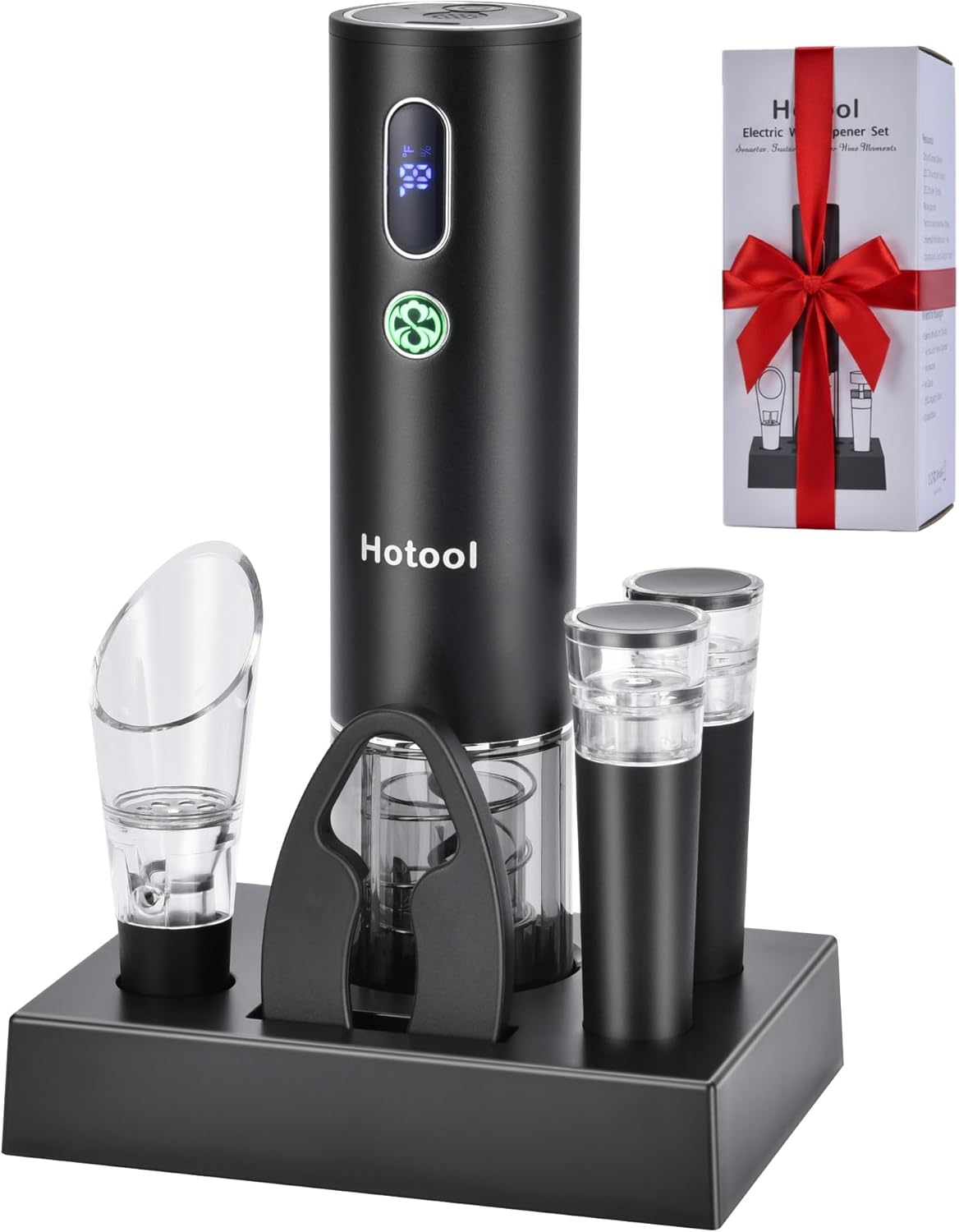 Electric Wine Opener Set with Base for Effortless Cork Removal