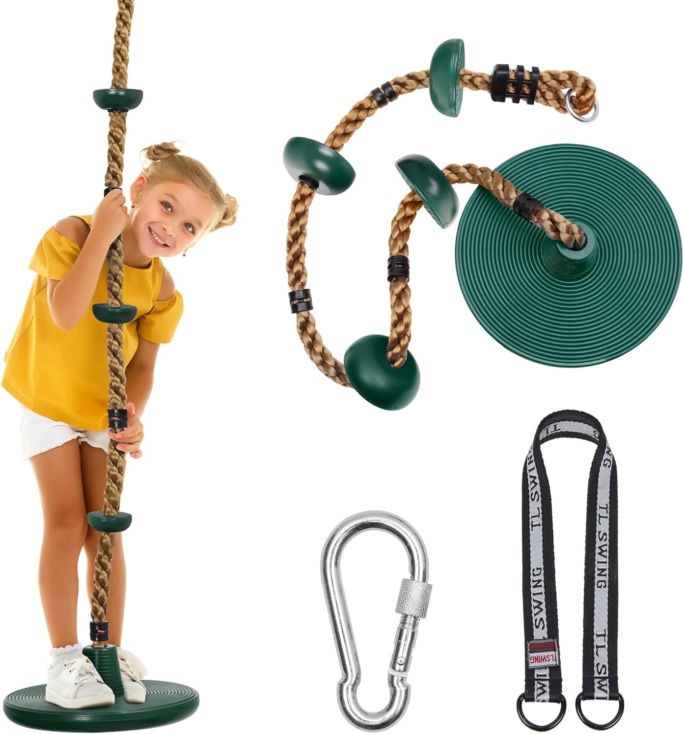 DECORLIFE Tree Swing for Kids - Adjustable Disc Swing Fun