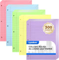 300 Sheets Loose Leaf Paper College Ruled Lined Binder Paper