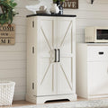 47in Kitchen Pantry Farmhouse Storage Cabinet with Barn Doors - Rustic