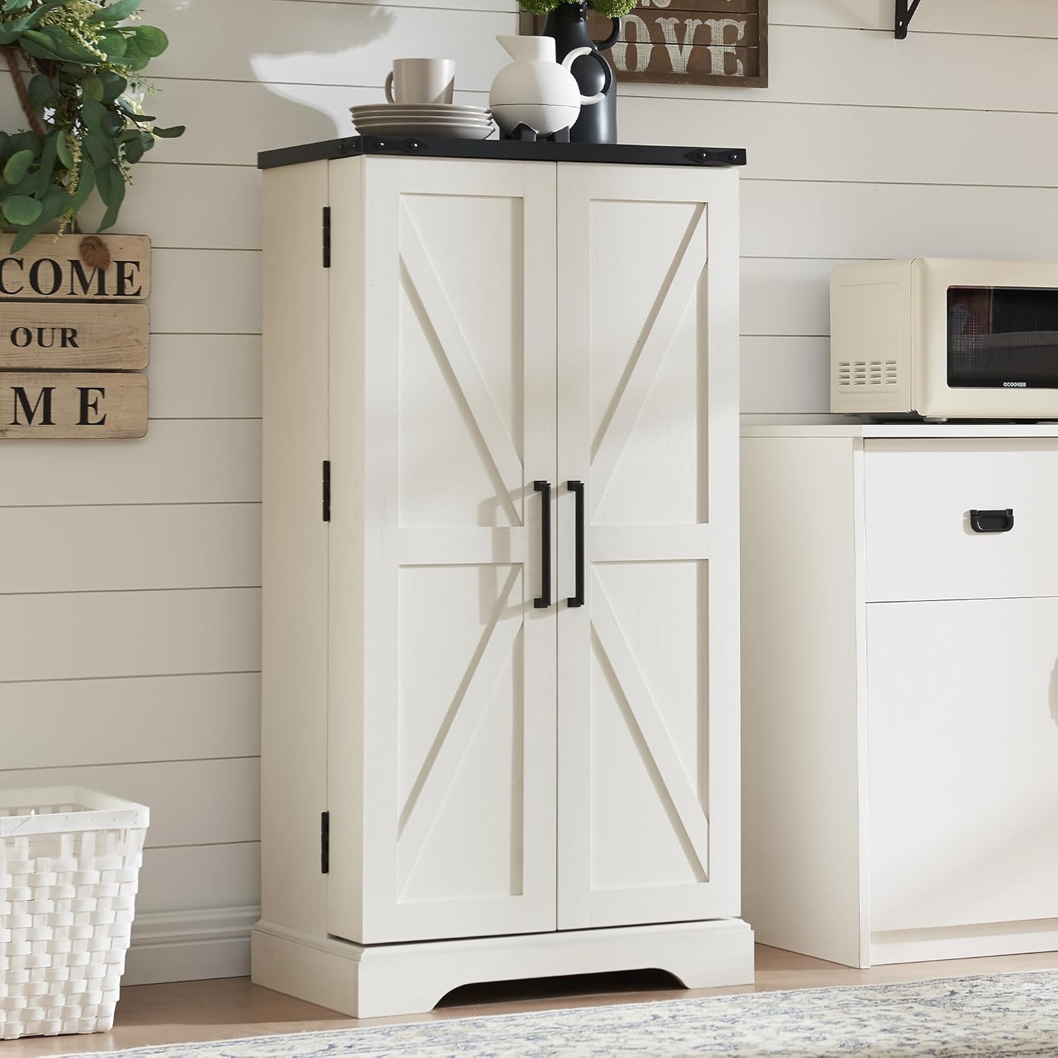 47in Kitchen Pantry with Barn Doors for Rustic Storage Solutions