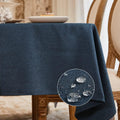 Rectangle Tech Linen Tablecloth 57x118 in Navy Blue - Wrinkle