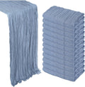 Dusty Blue Cheesecloth Table Runner 10ft 12 Pack - Boho Sheer Decor