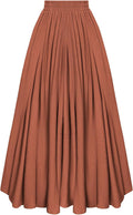 Scarlet Darkness Women Casual Maxi Skirt Flowy Bohemian - Full Elastic