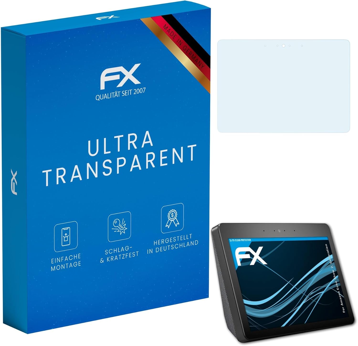 Screen Protection Film for Echo Show 2nd Gen - Ultra-Clear FX