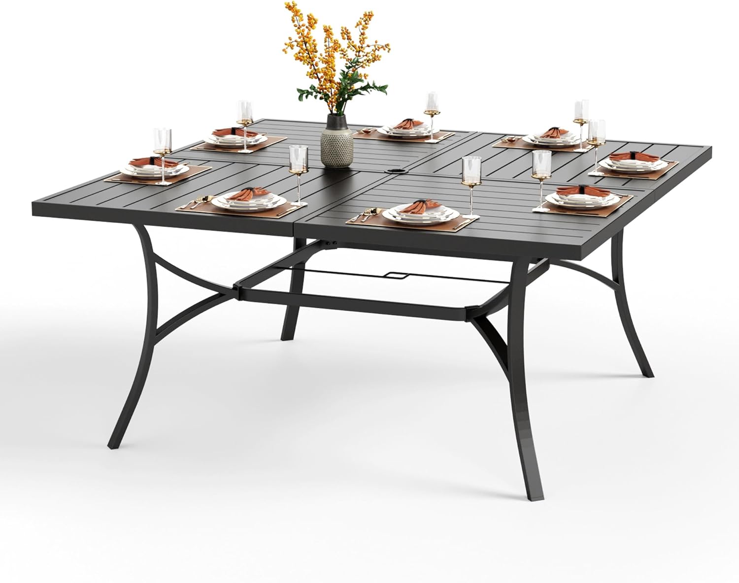 PHI VILLA Large Outdoor Square Dining Table for 8 - 60