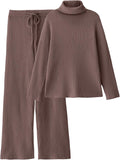 LILLUSORY Women's 2 Piece Turtleneck Sweater Set - Cozy Knit