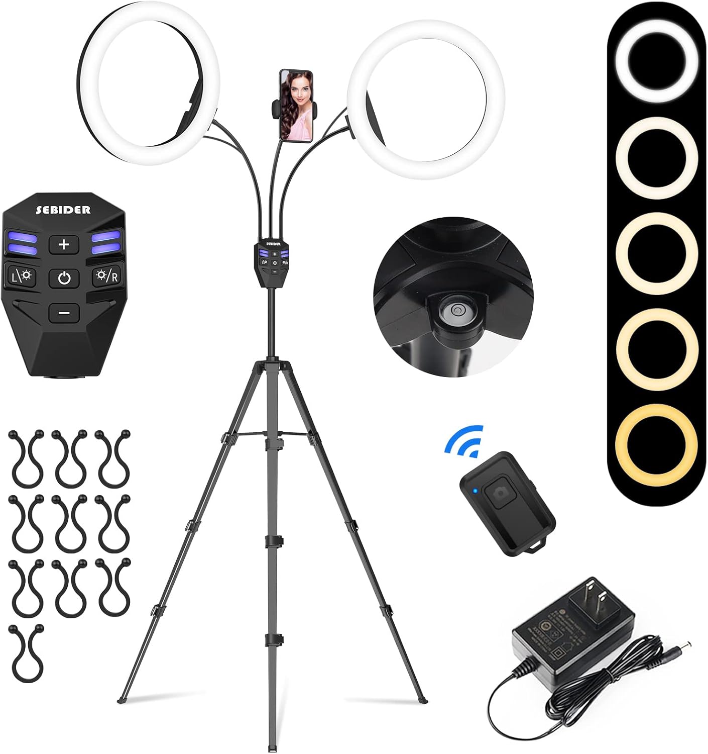 Dual 10 LED Ring Light with Tripod Stand & Phone Holder