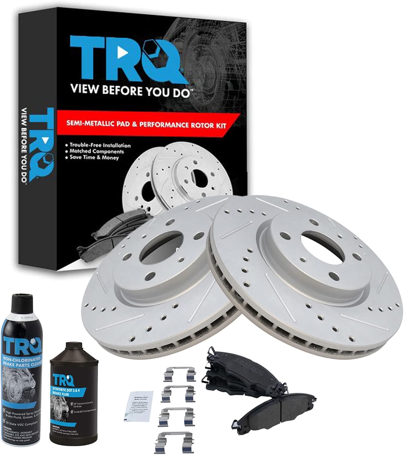 TRQ Front Performance Brake Pad & Rotor Kit for Ford Focus