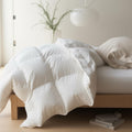 Feather Down Comforter Queen All Season - Soft 100% Cotton