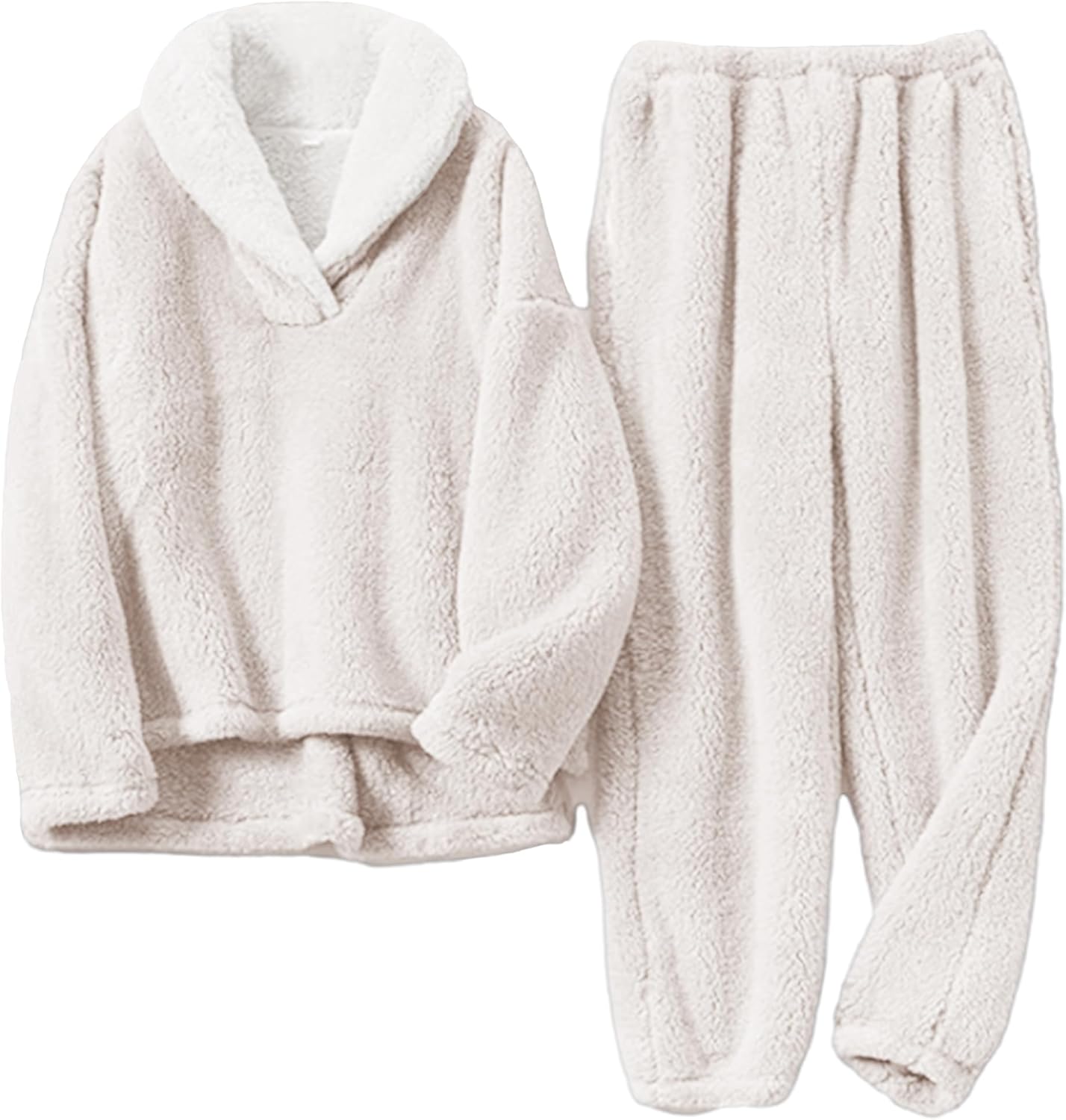 Peaceglad Mens Fluffy Coral Fleece Pajamas Set for Comfort