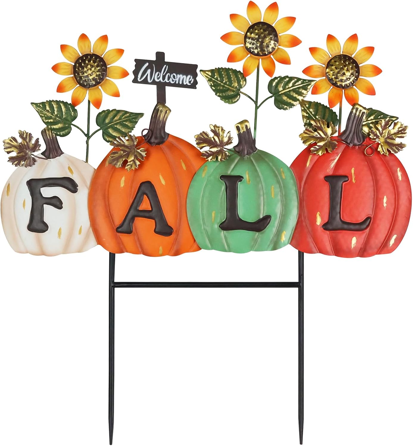 YEAHOME Fall Letter Pumpkin Decorative Garden Stakes for Autumn