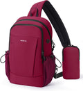 ECOHUB Anti-Theft Crossbody Bag for Men and Women, Red