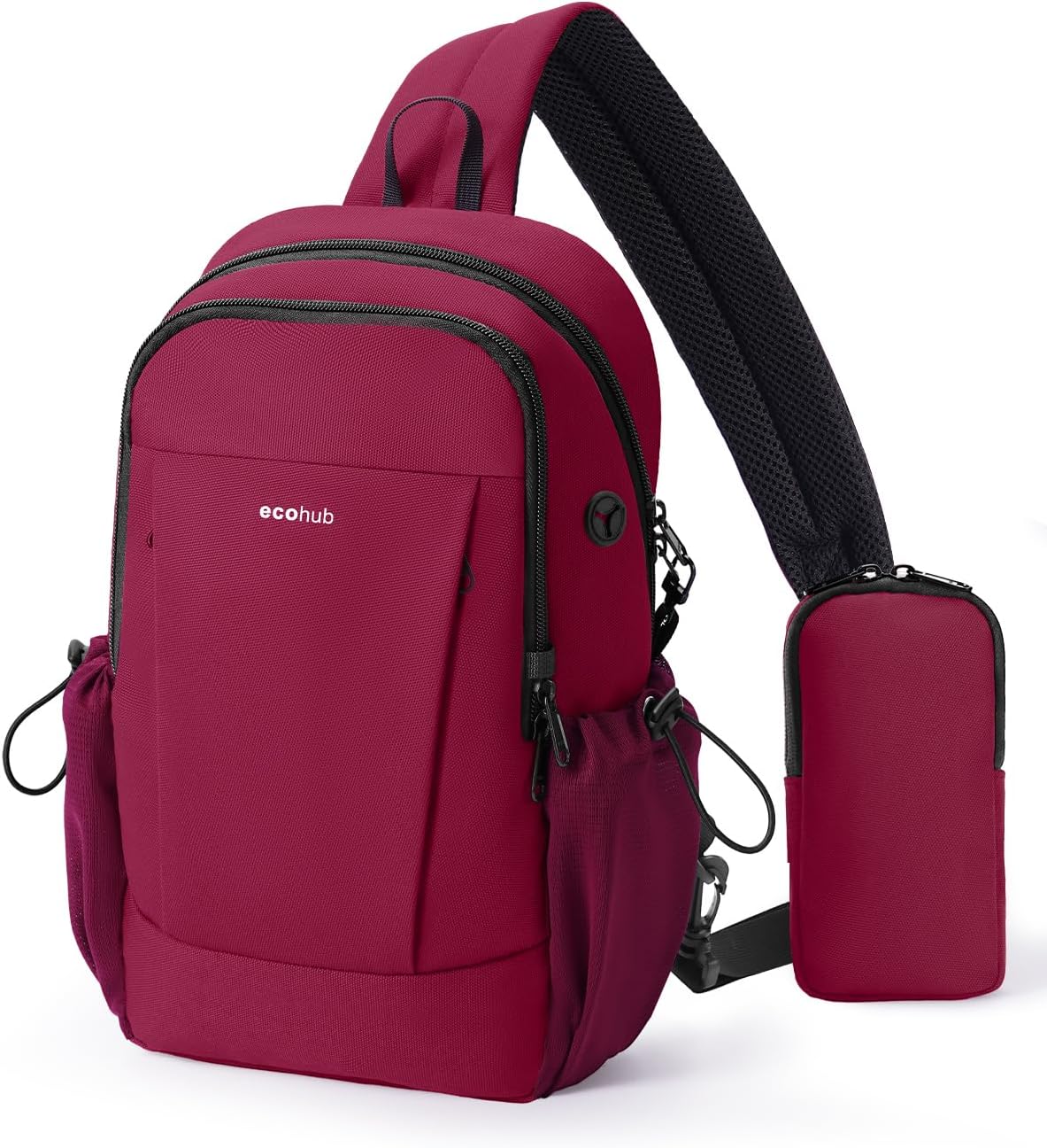 ECOHUB Anti-Theft Crossbody Bag for Men and Women, Red