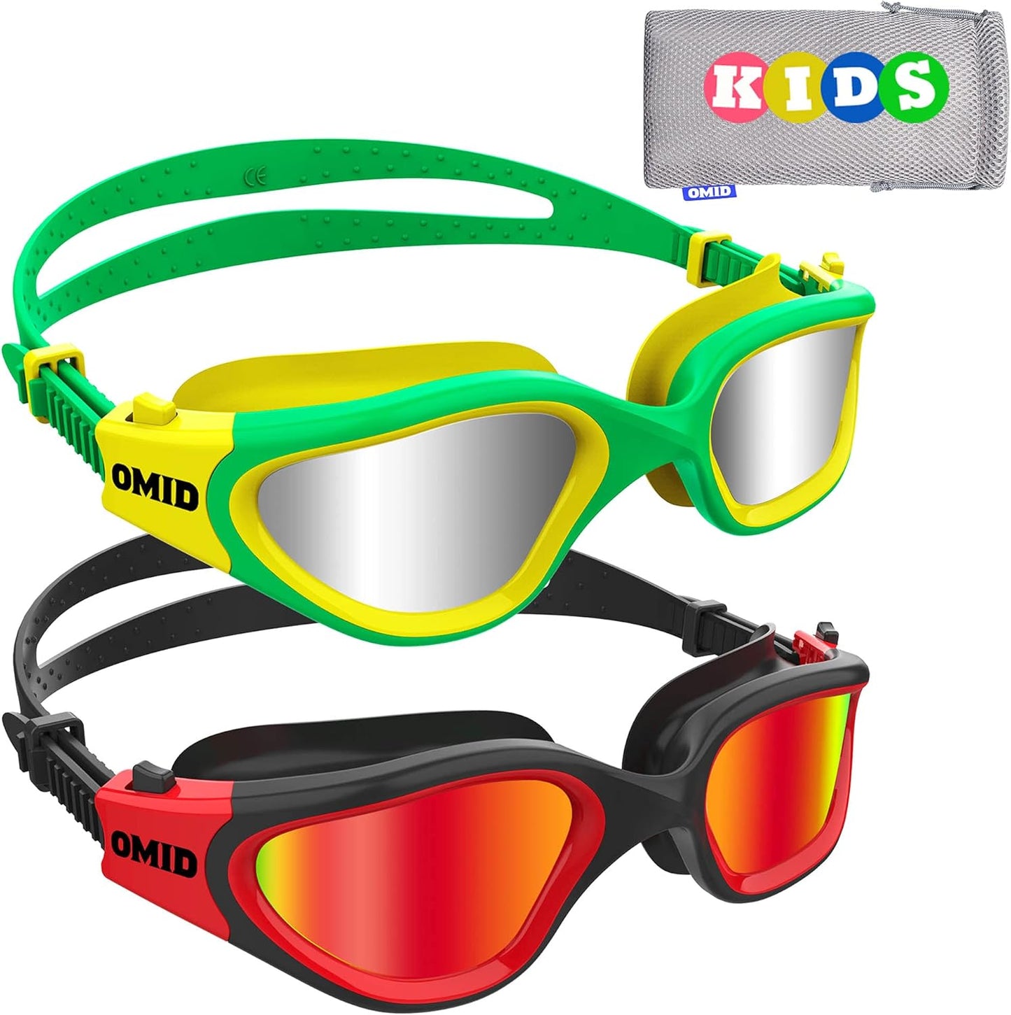 OMID Kids Swim Goggles for Ages 6-14 with Polarized Lenses
