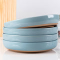 8.75in Blue Speckled Ceramic Pasta Bowls Set of 4 - 36oz Durable