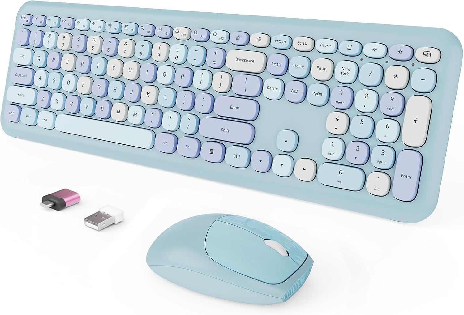 Colorful Low-Noise Retro Keyboard Combo - SkyGive