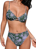 Women High Waisted Tie Dye Bikini Set - Push Up Cheeky Fit