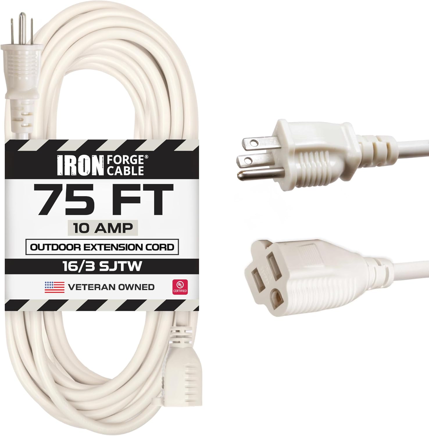 Iron Forge Cable 75 Ft Outdoor Extension Cord for All Seasons