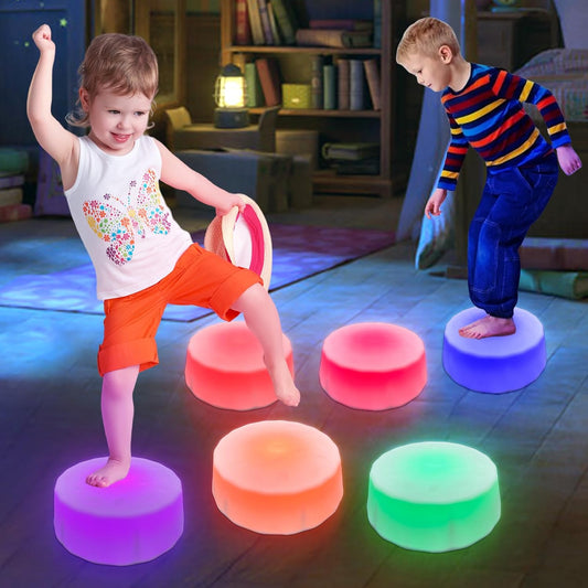 Kids Light Up Stepping Stones for Fun Indoor Obstacle Courses