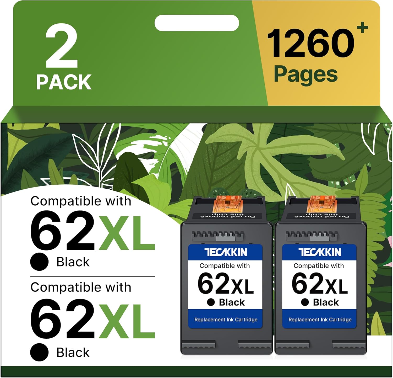 Remanufactured Ink Cartridge Replacement for HP Ink 62XL Black