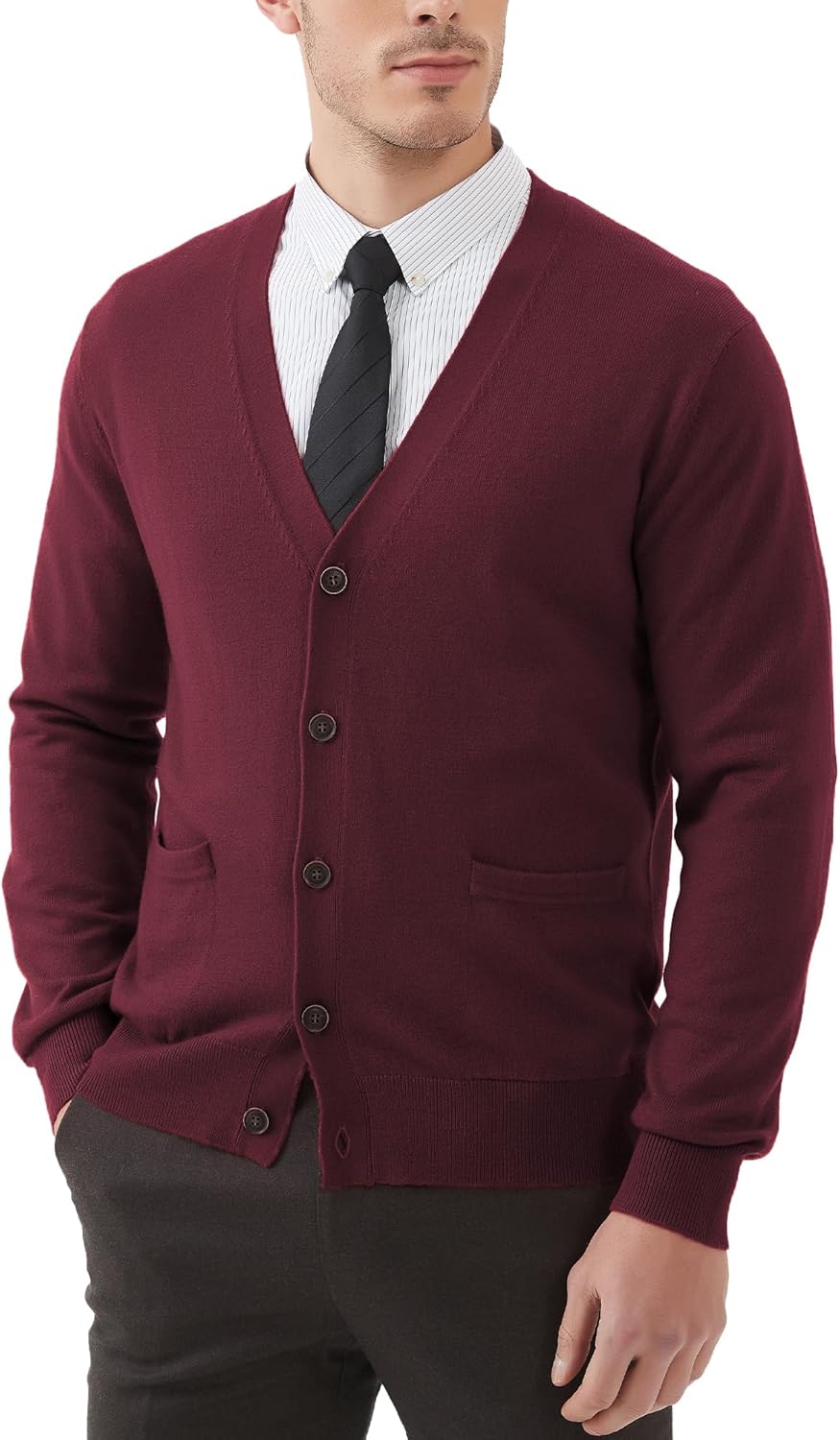 Kallspin Men's Cardigan Sweaters with Pockets for Comfort