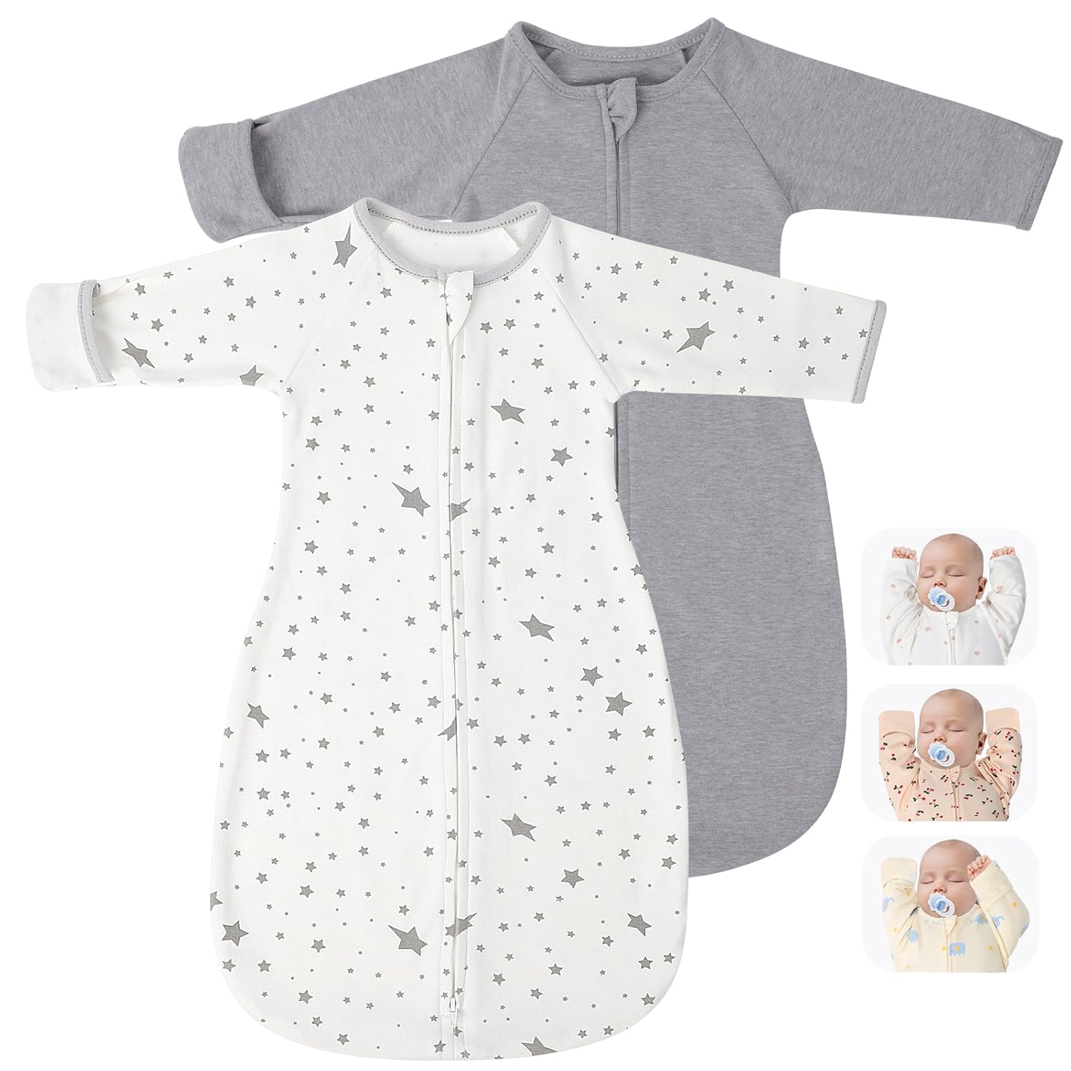 Transitional Swaddle Sack with Arms Up & Sleeves for Newborns
