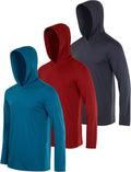 Real Essentials 3 Pack Men's Dry Fit Wicking Long Sleeve Hoodie Shoes