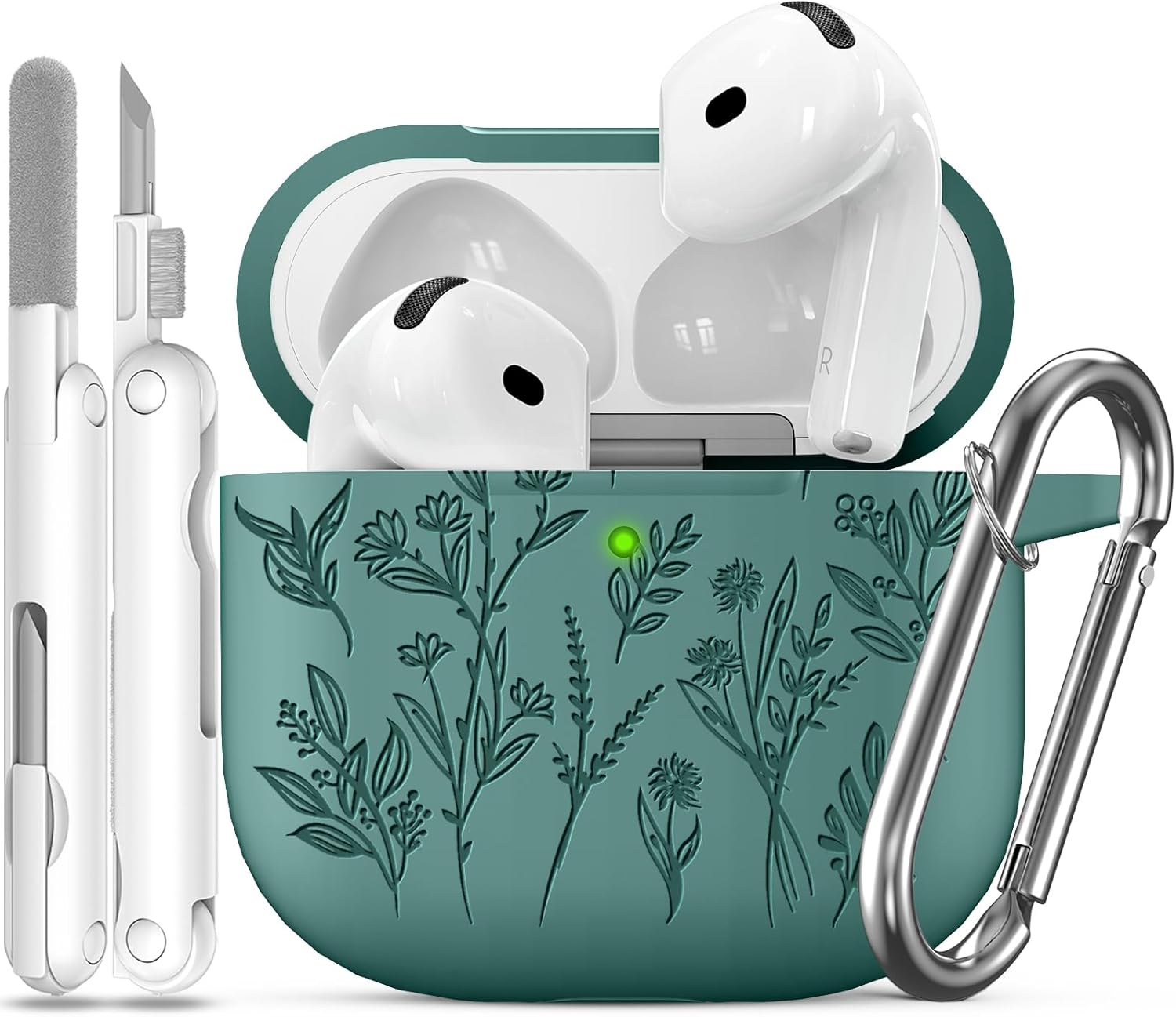 Ekoonpft Airpods 4 Floral Case + 3-in-1 Kit - Anti-Scratch & Shockproof