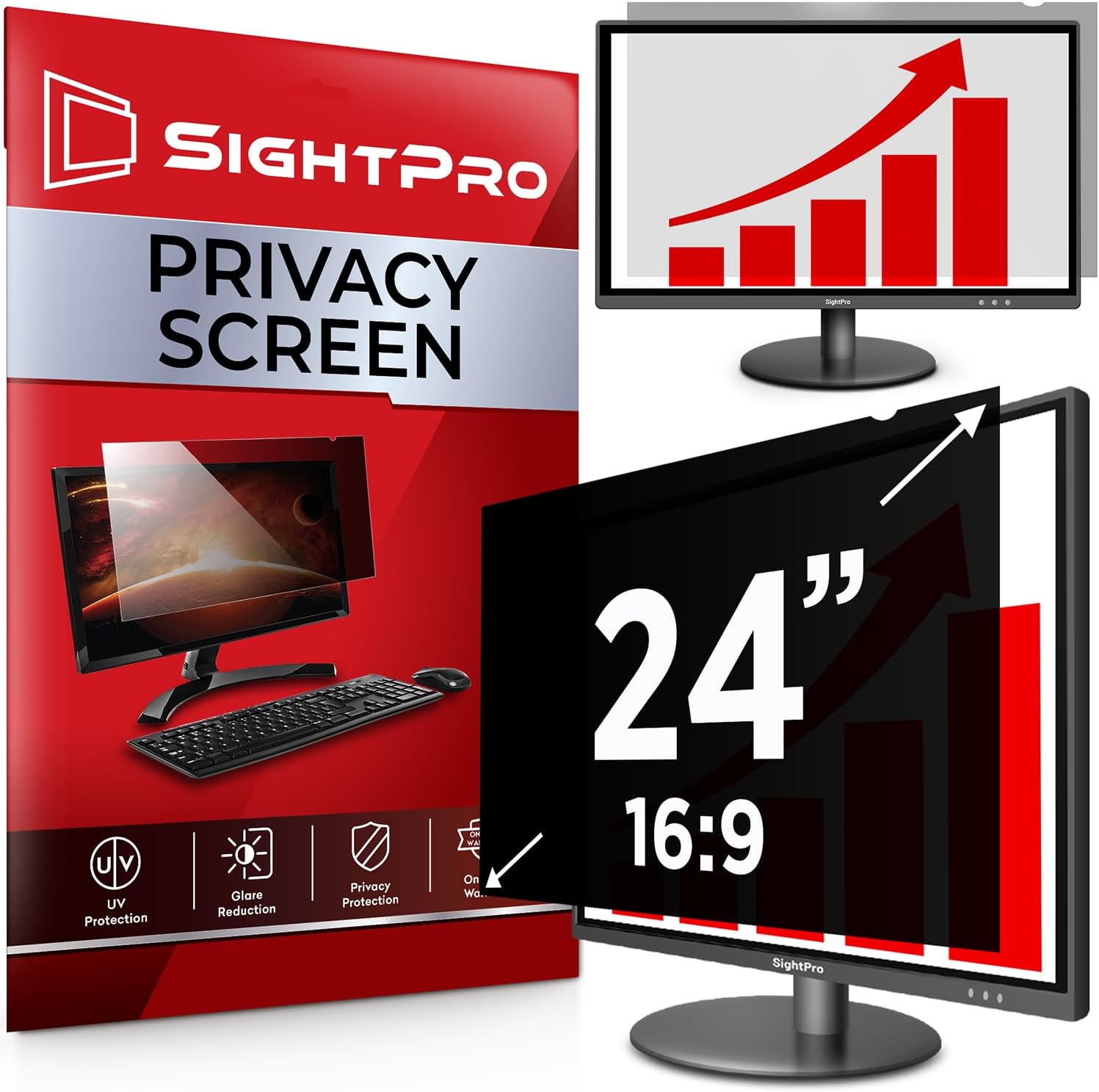 24 Inch Computer Privacy Screen Filter for Monitor Protection