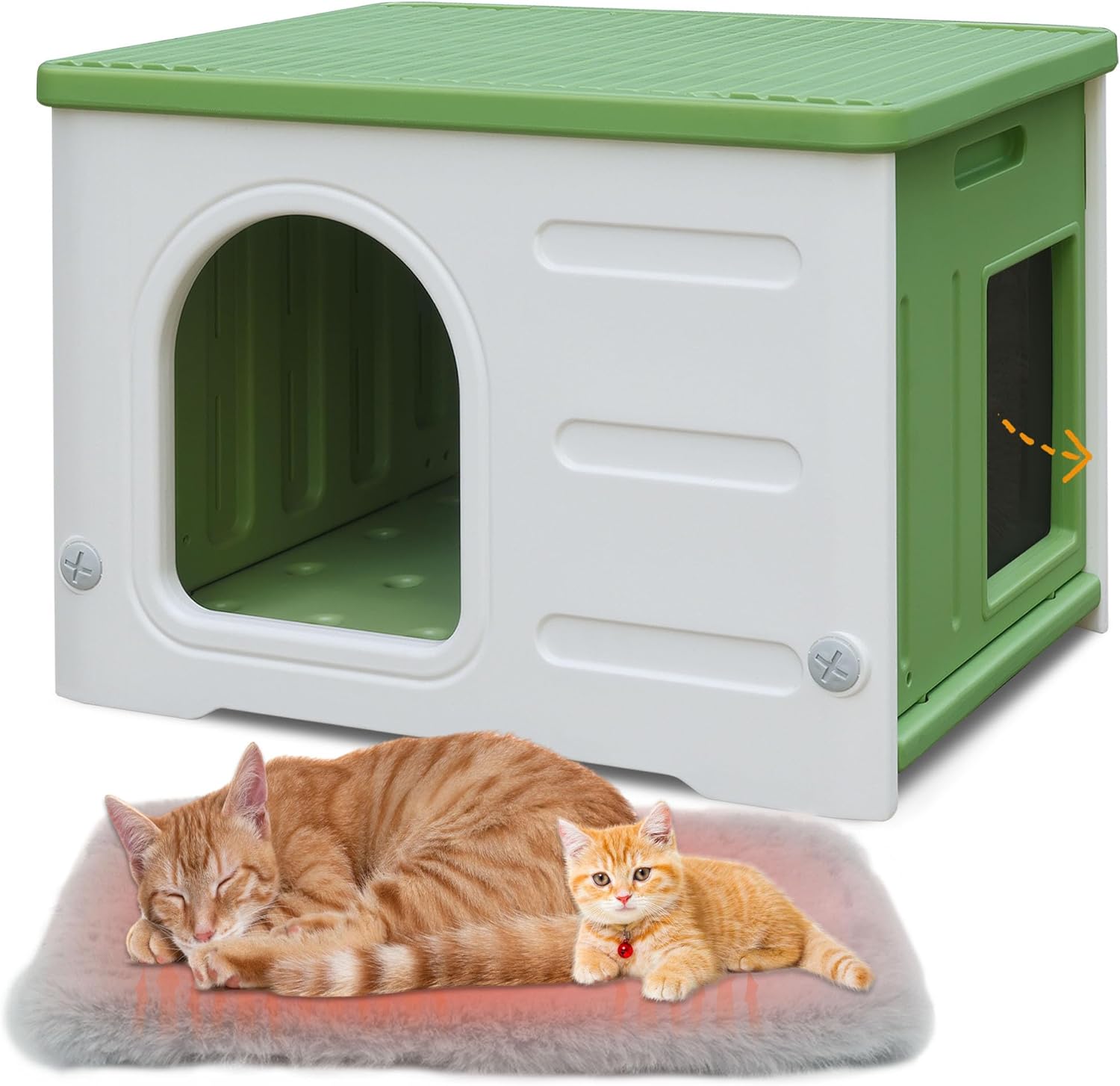 Waterproof Cat House for Outdoor Cats with Escape Door Design