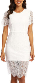 Women's Elegant Floral Lace Bodycon Cocktail Dress for Parties