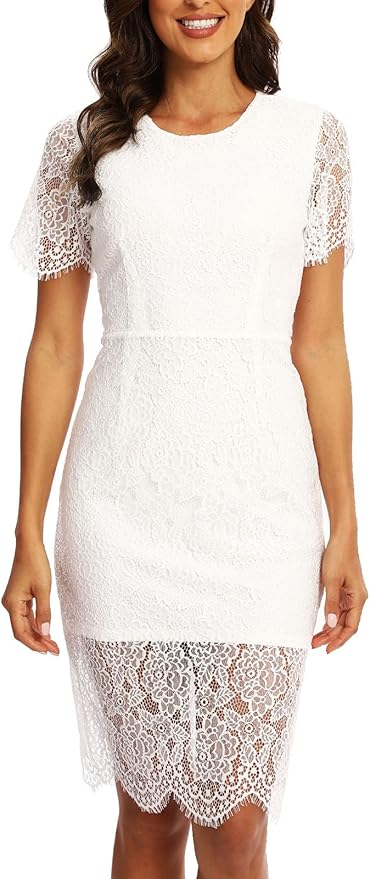 Women's Elegant Floral Lace Bodycon Cocktail Dress for Parties