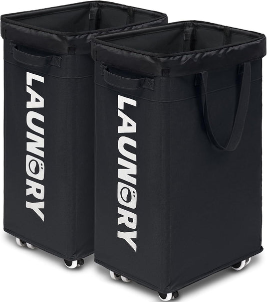 Goodpick Laundry Basket with Wheels for Easy Transport and Storage