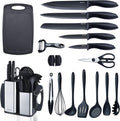 RAXCO Kitchen Utensils Set 18-Piece with Knives and Cutting Board