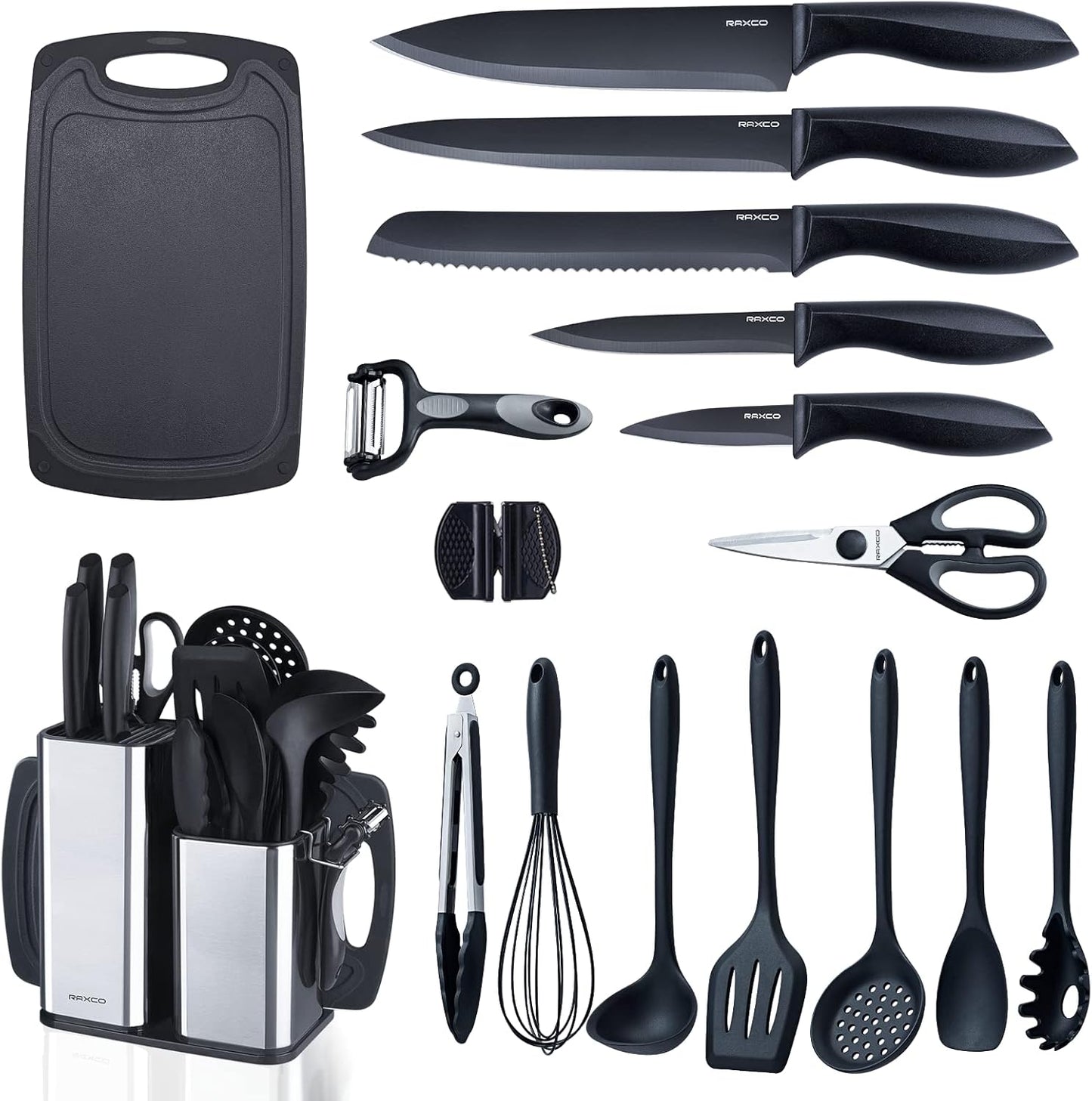 RAXCO Kitchen Utensils Set: 18-Piece Cooking Tools & Knives