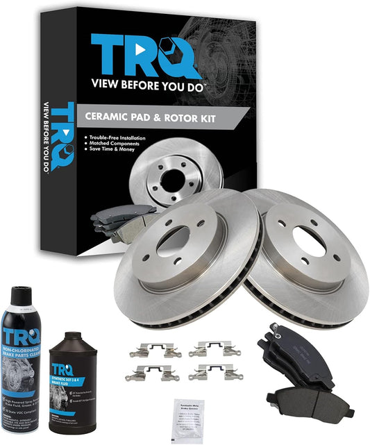 TRQ Front Brake Pad & Rotor Kit for 2012-2018 Nissan Versa