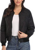 Women's Bomber Jacket Quilted Lightweight Zip Up - Cozy Everyday Layer