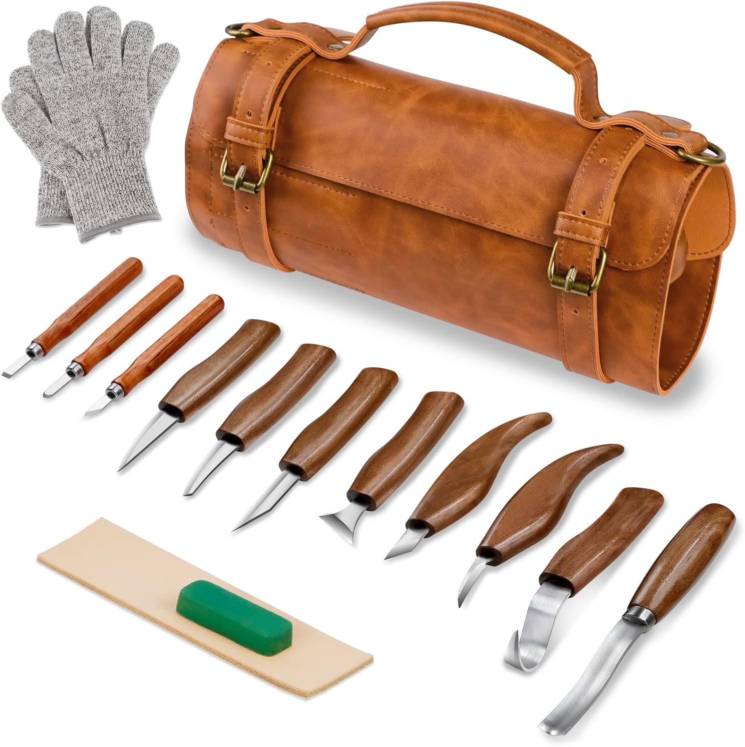 Deluxe Wood Carving Kit with Whittling Knives and Tools Set