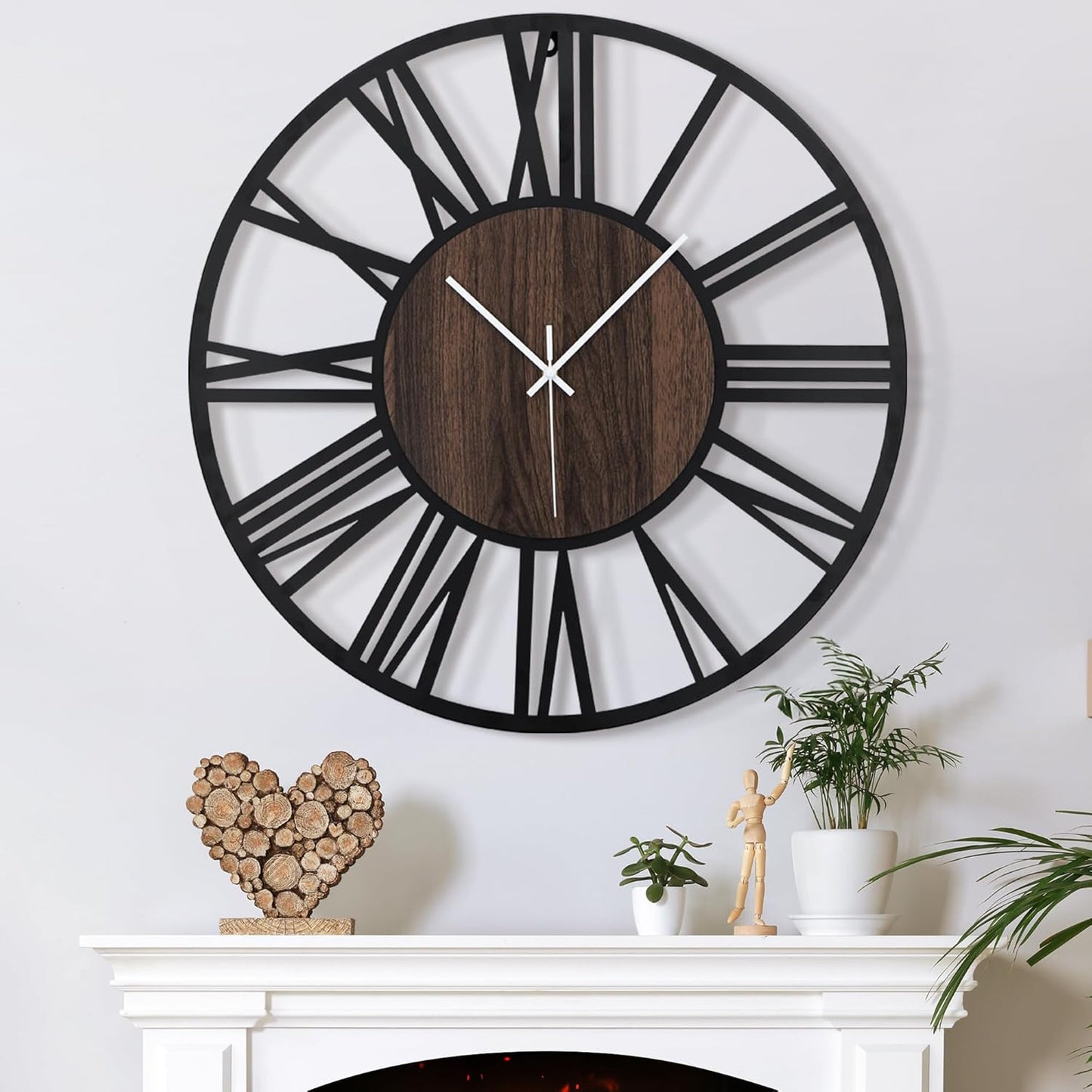 Large Non Ticking Silent Wall Clock for Living Room Decor