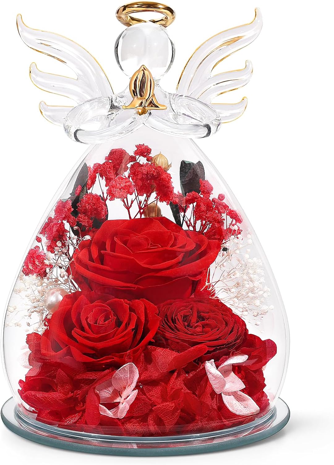 Preserved Rose Angel Figurine Gifts for Women - Timeless Love