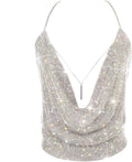 Gold Sexy Tops for Women Sparkly Deep V Neck Crop Tank - Flattering