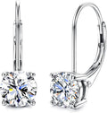 Moissanite Earrings 1.0ct-2.0ct D Color Round Dangle - Bright Daily
