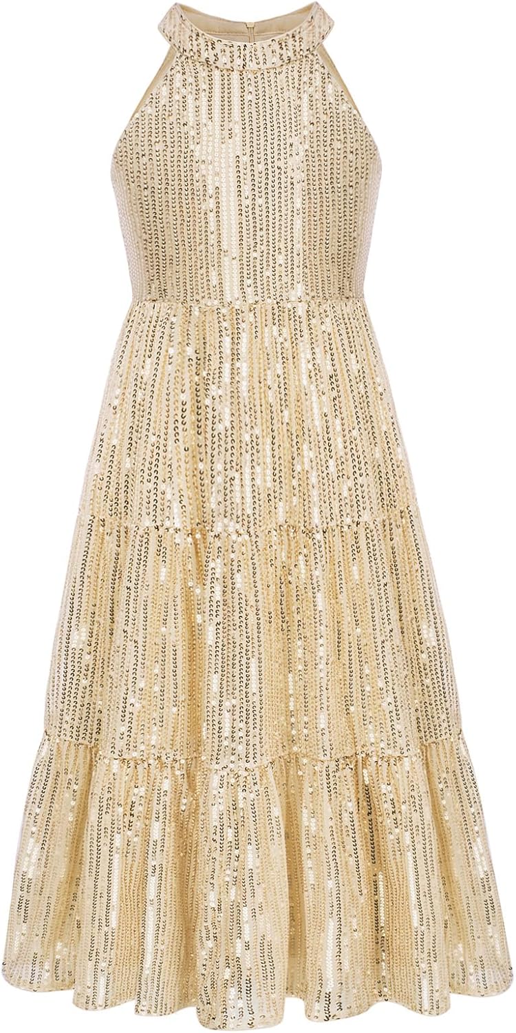 Elegant Girls Sequin Dress for Parties and Special Occasions