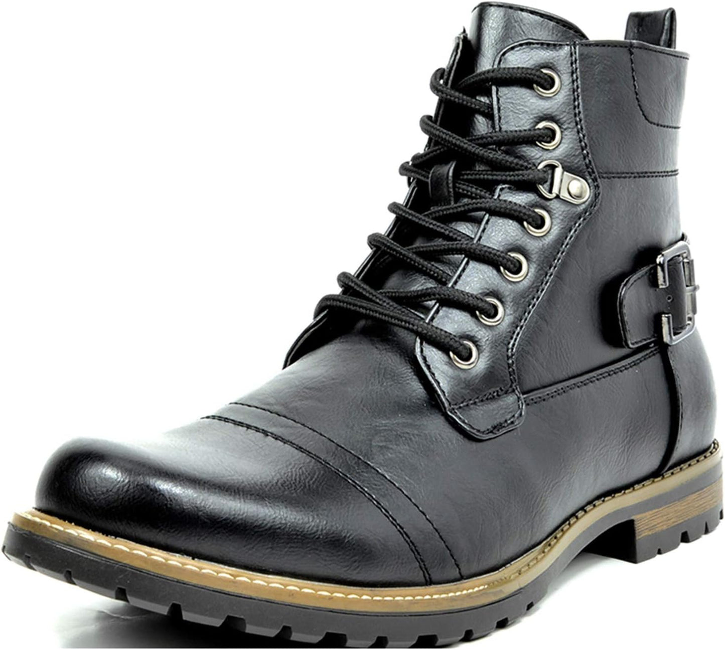 Bruno Marc Men's Motorcycle Combat Boots for Stylish Riders