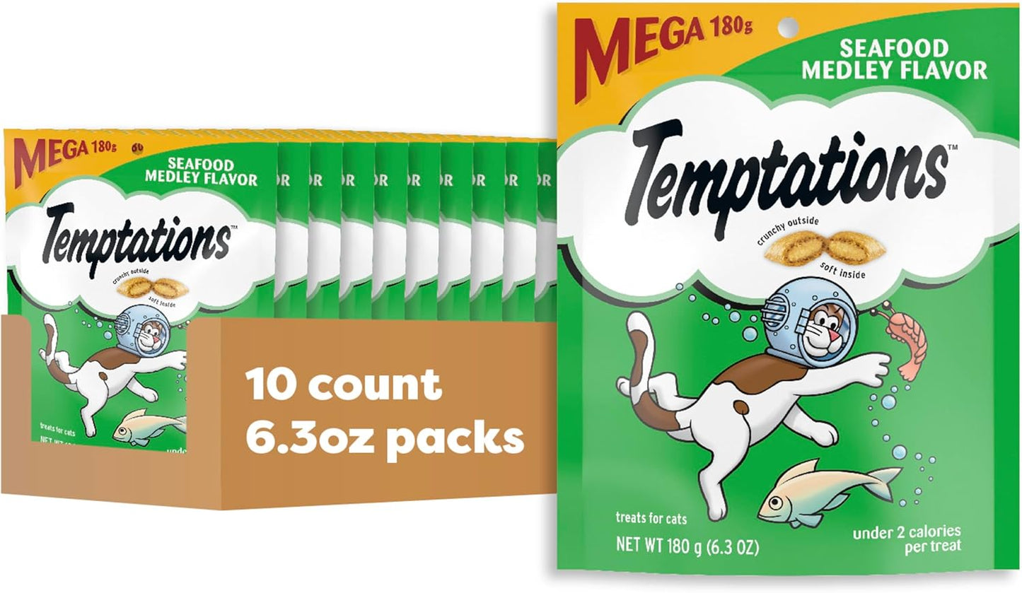 Temptations Classic Crunchy and Soft Cat Treats, Seafood Medley