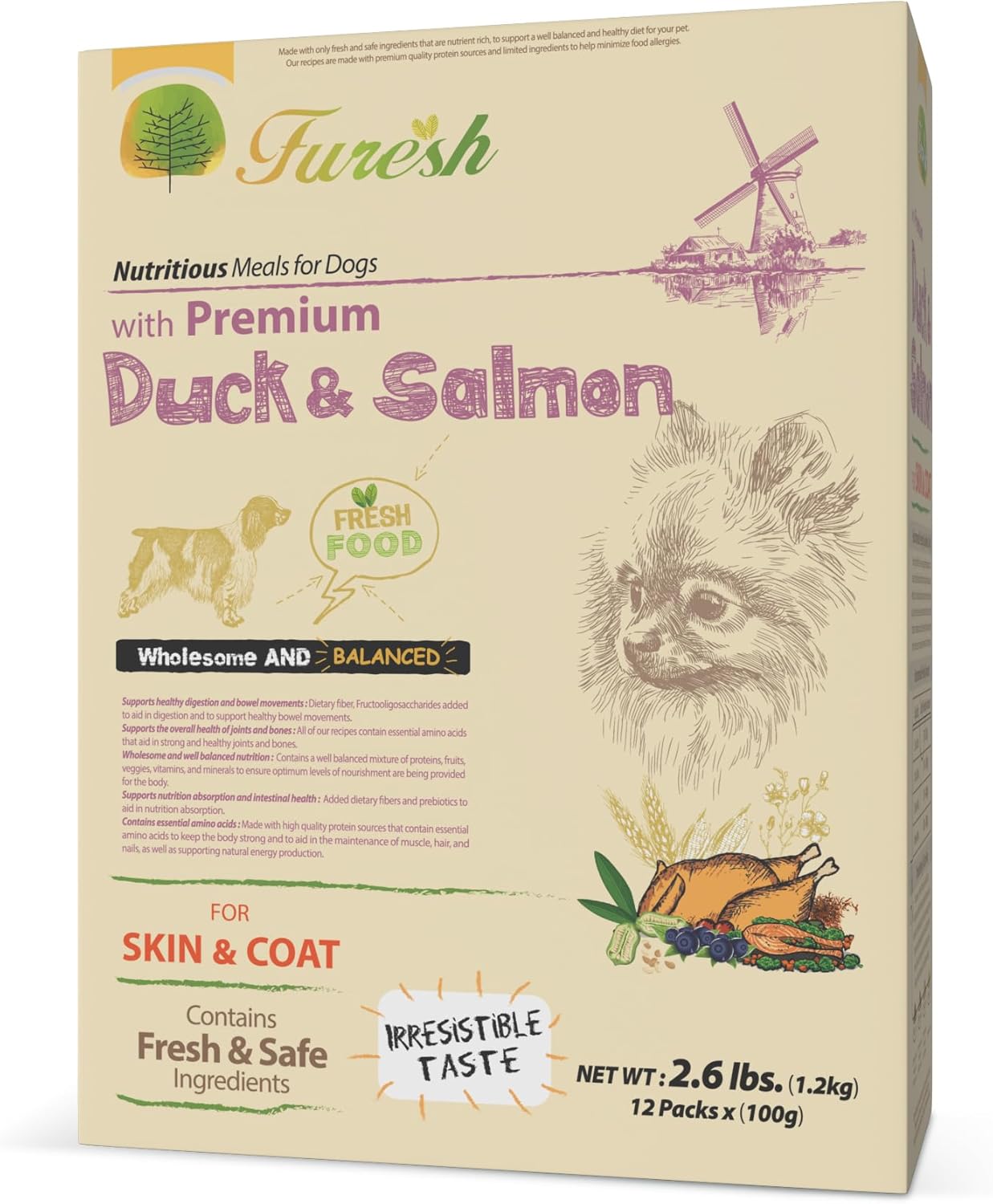 FURESH Premium Natural Dry Dog Food Kibble for Small Dogs