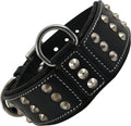 Leather Studded Dog Collar for XL Dogs | Heavy Duty Comfort
