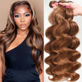 Body Wave Honey Blonde Highlight Human Hair Weave 3 Bundles - Soft