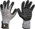 Pet Grooming Gloves Shedding & Bathing Mitts - Dual-Hand Massage Tool